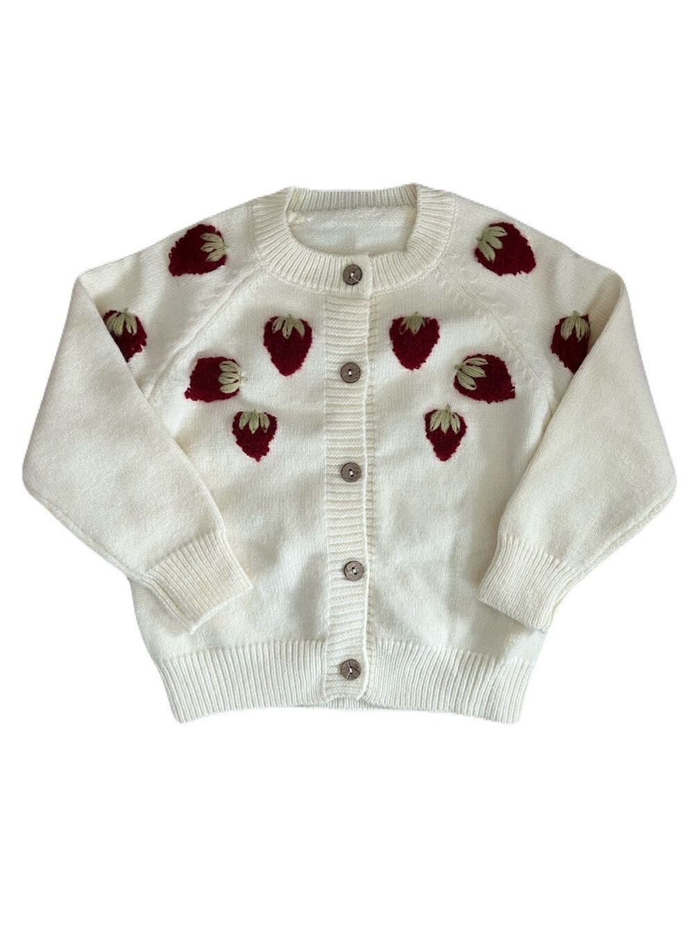 Strawberry‎ Patterned Kids Cardigan